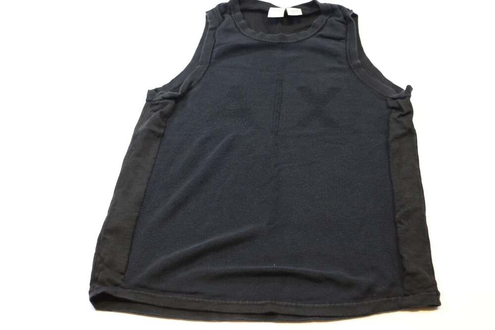Armani Exchange A|X Logo Mesh Knit Tank Top Black